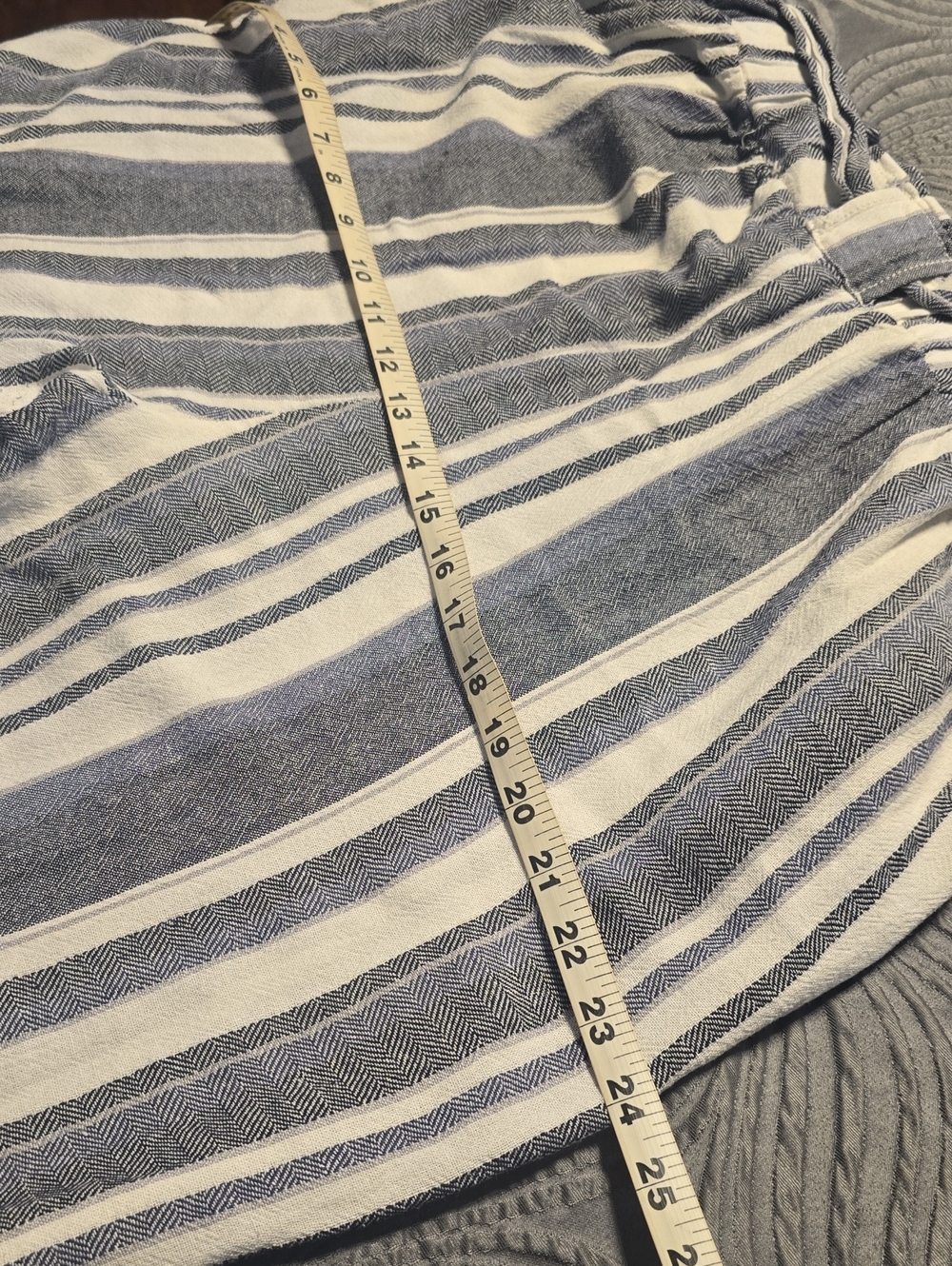 Blue Striped Women Linen Pants - Picture 6 of 6
